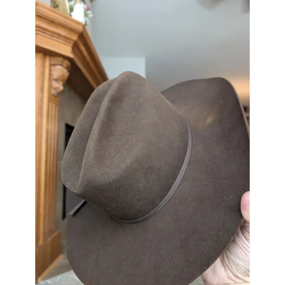 Stetson 4X Beaver Cowboy Hat Size 7 Regular Chocolate Brown Western Felt 4